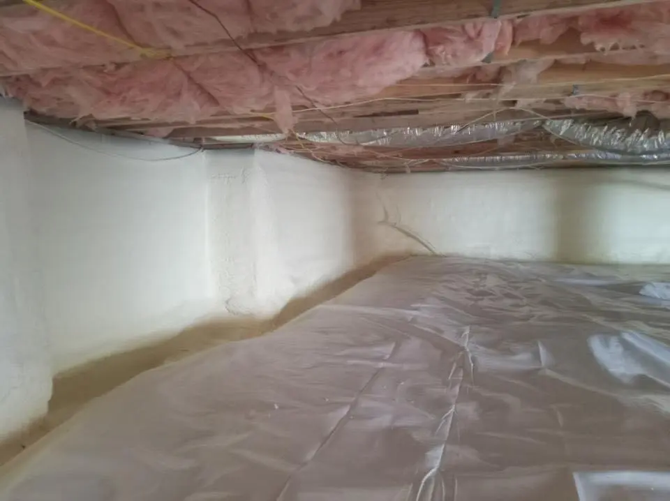 Crawl space encapsulation with closed-cell spray foam for Spray Foam Roofing in Marshfield